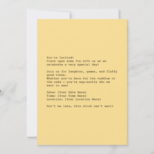 Fierce Chick in Eggshell Kaart (Achterkant)