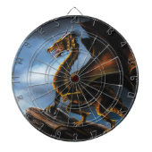 Fierce Copper Gold Black Dragon Fantasy Dartbord (Voorkant)