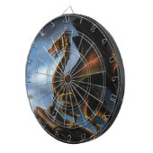 Fierce Copper Gold Black Dragon Fantasy Dartbord (Voorkant Rechts)