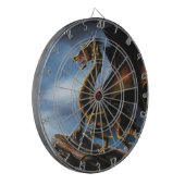 Fierce Copper Gold Black Dragon Fantasy Dartbord (Voorkant Links)