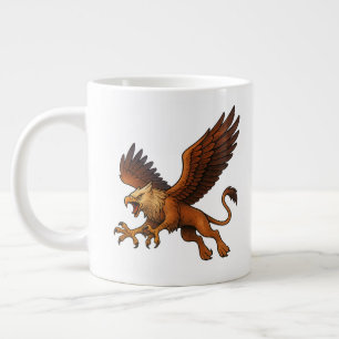 Fierce Diving Golden Griffin Mythologie Fantasy Ar Extra Grote Beker