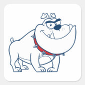 Fierce Dog Square Sticker (Voorkant)