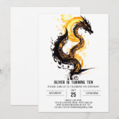 Fierce Dragon Avontuur Verjaardag Kaart (Voorkant / Achterkant)