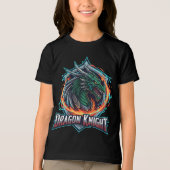 Fierce Dragon Knight Fantasy Gaming Armor Kids Tri-Blend Shirt (Voorkant)