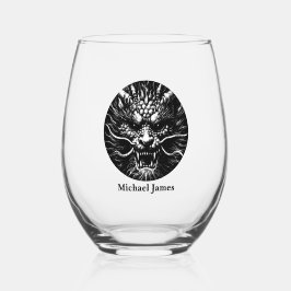 Fierce Dragon Personalized Wijnglas Zonder Voet