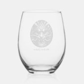 Fierce Dragon Personalized Wijnglas Zonder Voet (Achterkant)