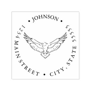 Fierce Eagle Flying Return Label Zelfinktende Stempel