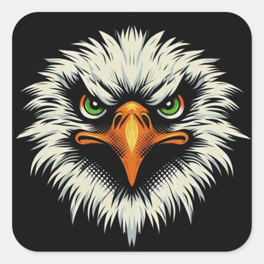 "Fierce Eagle "  Vierkante Sticker (Voorkant)