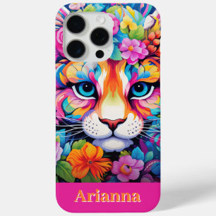 Fierce Elegance:  Bloemen Tijger Kunst iPhone 15 Pro Max Hoesje