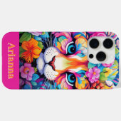 Fierce Elegance:  Bloemen Tijger Kunst Case-Mate iPhone Case (Achterkant (horizontaal))