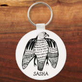 Fierce Falcon CUSTOM NAME Peregrine Bird Sleutelhanger (Voorkant)
