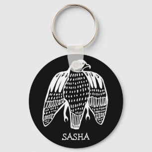Fierce Falcon CUSTOM NAME Peregrine Bird Sleutelhanger