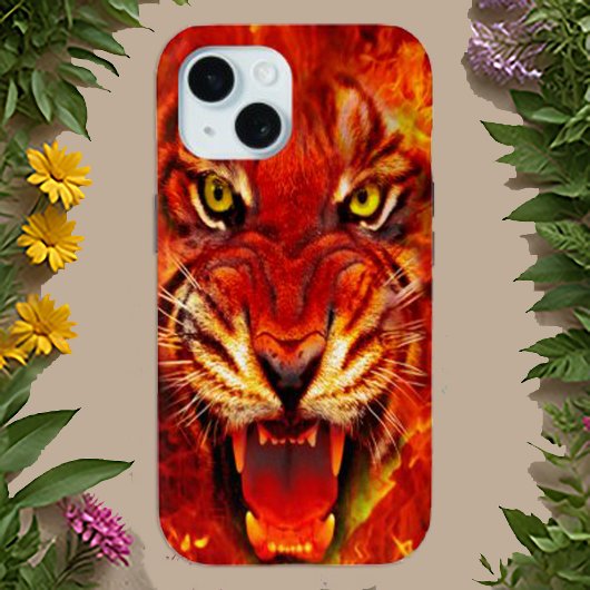 Fierce Fiery Roaring Tiger Art