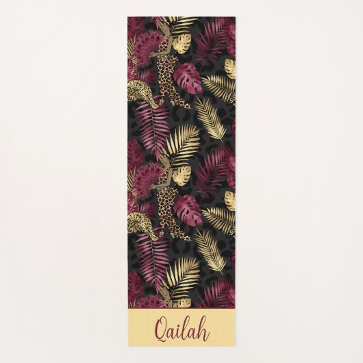 Fierce Flow Bourgogne, Goud & Oerwoud Vibes Yogamat (Voorkant)