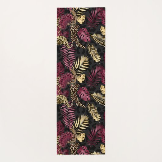 Fierce Flow Bourgogne, Goud & Oerwoud Vibes Yogamat (Achterkant)