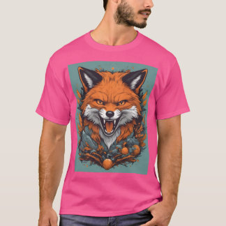 Fierce Fox with Floral Accents T-shirt