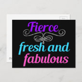 Fierce Fresh Fabulous Confident Diva Quote Briefkaart (Voorkant / Achterkant)