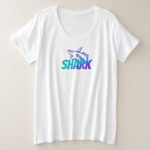 Fierce Gradiënt Haaienlogo Kordate Oceaan Grote Maat T-shirt