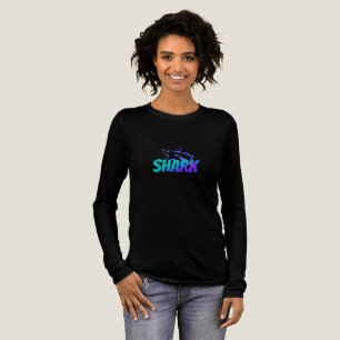 Fierce Gradient Haaienlogo   Krachtige Oceaangevoe Tri-Blend Shirt