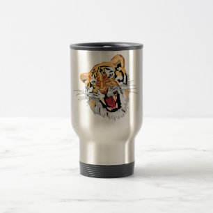 Fierce Growling Tiger Reisbeker