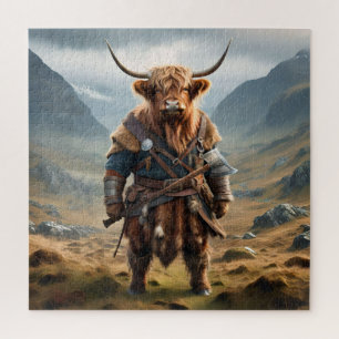 Fierce Highland Warrior: de moedige Koe Viking Legpuzzel