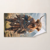 Fierce Highland Warrior : Le Courageux Vache Vikin (Serviette à main)