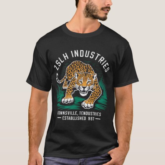 Fierce Jaguar Prowl - ZSLH Industries Retro T-shir T-shirt (Voorkant)