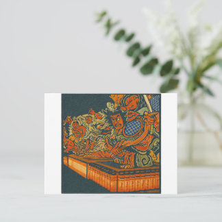 Fierce Kabuki Warriors – Japanese Woodblock Spirit Briefkaart