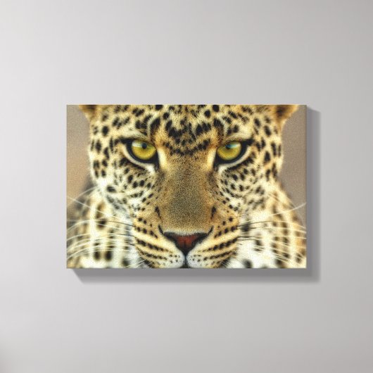 Fierce Leopard Canvas Afdruk (Voorkant)
