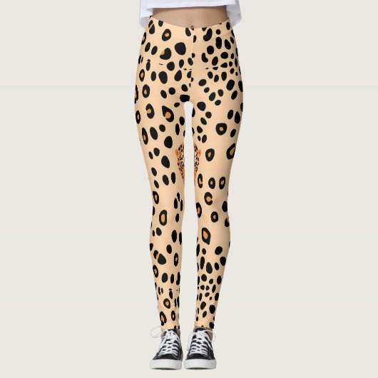 Fierce Leopard Face Print Leggings (Voorkant)