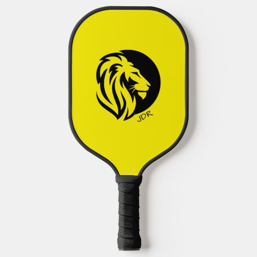 Fierce Lion Logo met uw monogram Initiaal Pickleball Paddle (Voorkant)