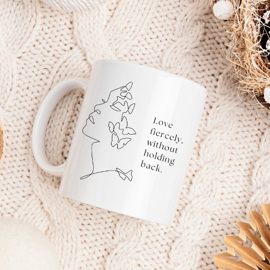 Fierce Love Butterfly Line Art Mug