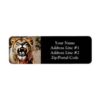 Fierce Majestic Lion - koning van de beesten Etiket