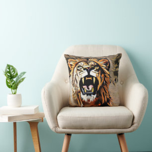 Fierce Majestic Lion - koning van de beesten Kussen