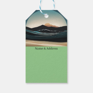 Fierce Minimalist Monta strand Ocean Wave-ontwerp  Cadeaulabel
