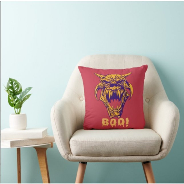 Fierce Monster BOO Halloween Scary Design Pillow Kussen (Creator heeft geüpload)