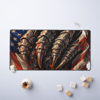 Fierce Monster Tearing American Flag Art