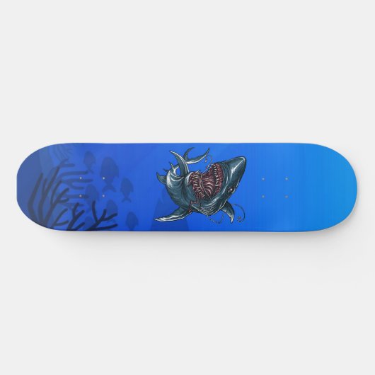 Fierce Ocean Shark Scary Fun Skateboard (Horizontaal)