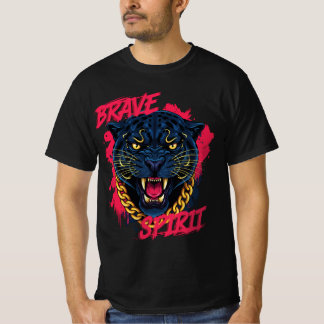 Fierce Panther with Gold Chain – Brave Spirit T-Sh T-shirt