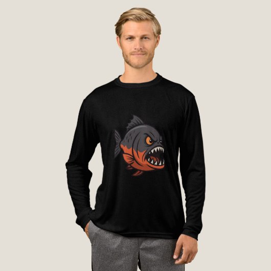 Fierce Piranha Tri-Blend Shirt (Voorkant)