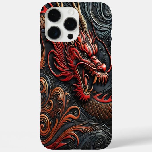 Fierce Red Dragon Relief Art Case-Mate iPhone Case (Achterkant)