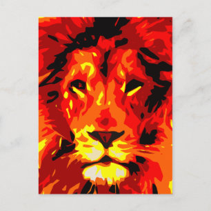 Fierce Red Lion Briefkaart