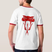 Fierce Red Snake Face Ringer T-shirt (Achterkant)