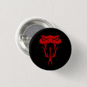 Fierce Red Snake Face - Zwart Ronde Button 3,2 Cm (Voorkant /achterkant)