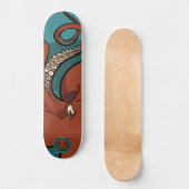 Fierce Red Tentacled Cartoon Octopus Skateboard (Voorkant)
