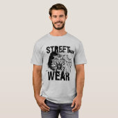 Fierce Roaring Tiger Black and White Streetwear T-shirt (Voorkant volledig)