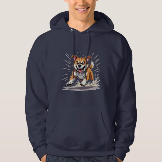 Fierce Running Dog – Power & Motion Illustration Hoodie (Voorkant)
