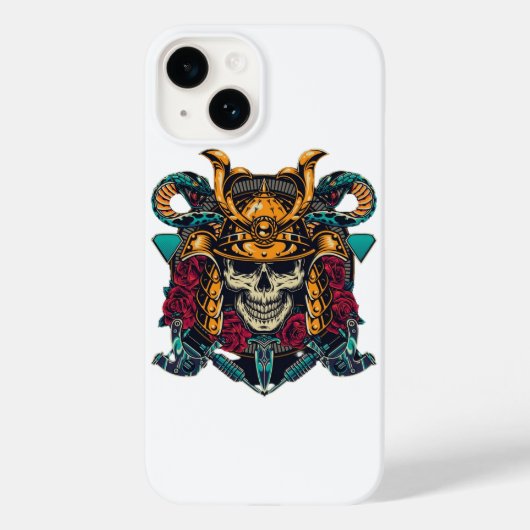Fierce Samurai Skull Tattoo Art Case-Mate iPhone Case (Achterkant)