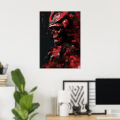 Fierce Samurai Warrior - donkerrode huid Poster (Thuiskantoor)