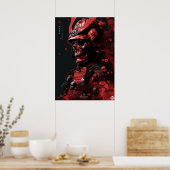 Fierce Samurai Warrior - Poster de la peau rouge f (Cuisine)